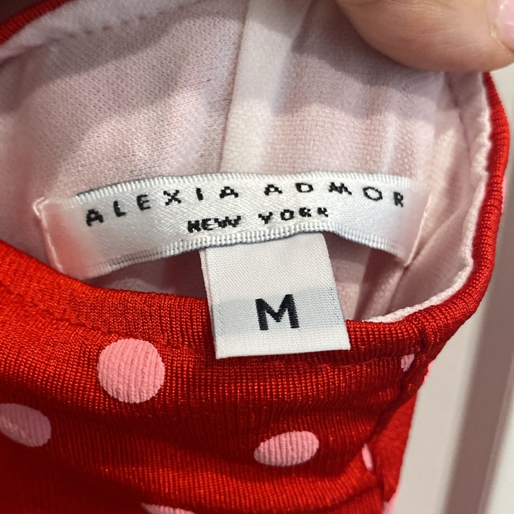 ALEXIA ADMOR Red and White Polka Dot Halter Dress |Size Medium - Picture 11 of 12